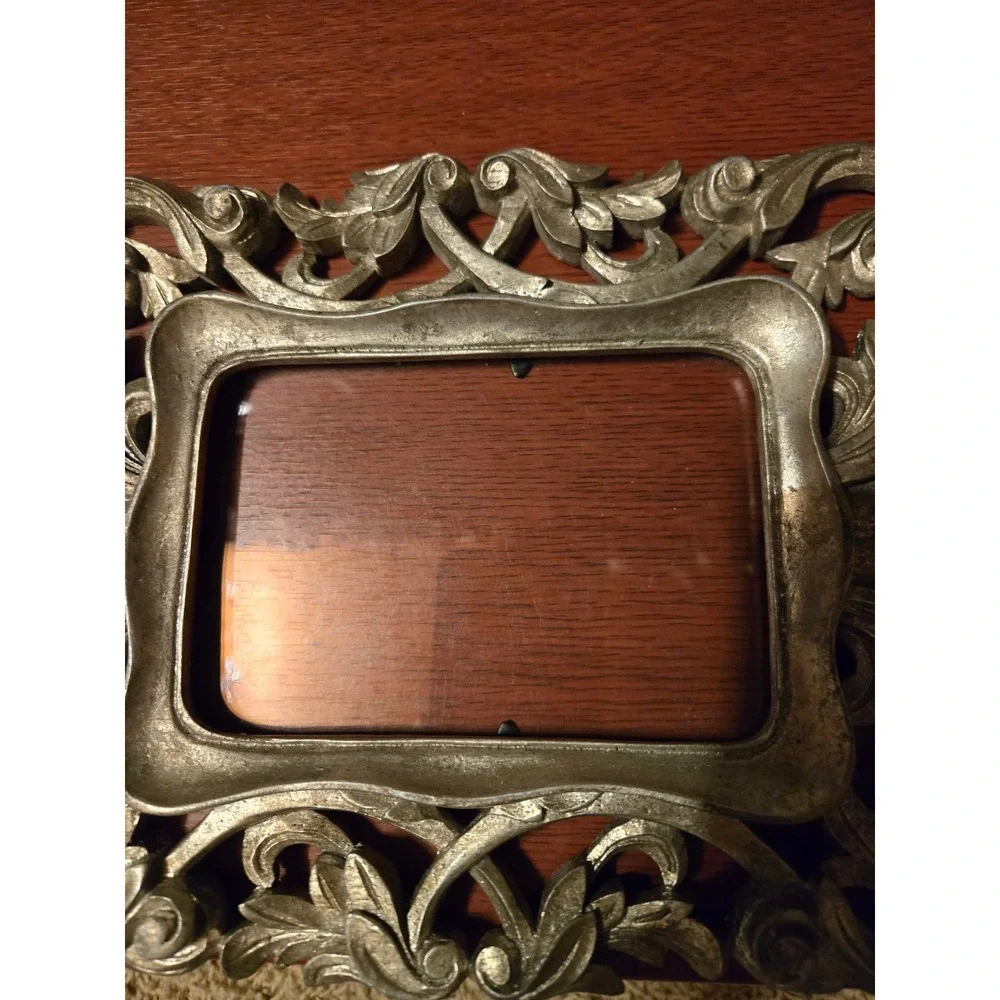 Vintage Ornate Scroll Leaf Picture Frame Metallic Champagne Gold Silver Finish